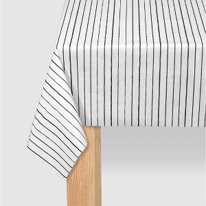 Coterie Party Black Pinstripe Tablecloth - 1 of 3