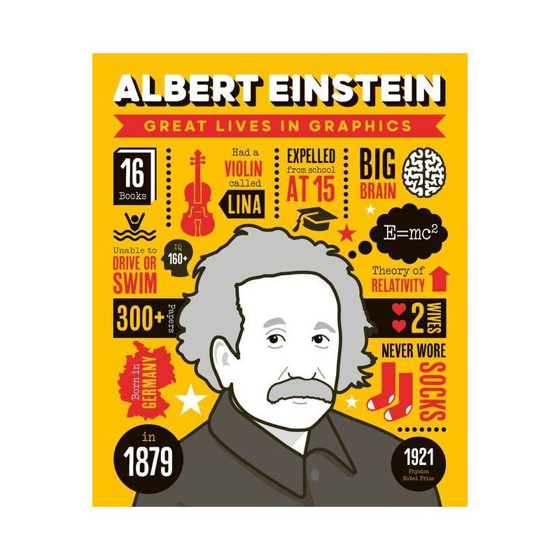 Great Lives in Graphics: Albert Einstein - by  Button Books (Hardcover), 1 of 2