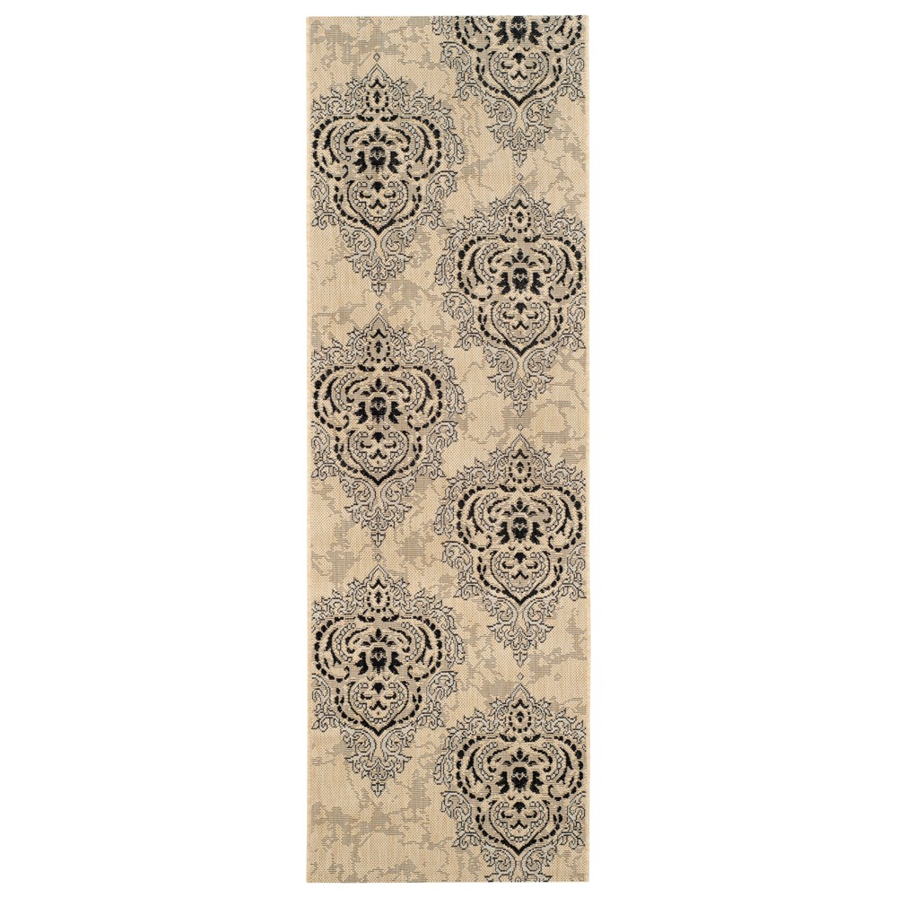  x 6'7in Runner Blois Patio Rug Creme/Black