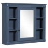 Bathroom Medicine Cabinet with Mirror, Wall Mounted Bathroom Storage Cabinet w/6 Open Shelves - 2 of 4