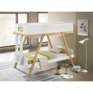 Twin Over Twin Bunk Bed with Rails and Ladder for Bedroom - 1 of 4