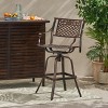 Christopher Knight Home Sebastian Outdoor Cast Aluminum Adjustable Swivel Barstool - 2 of 4
