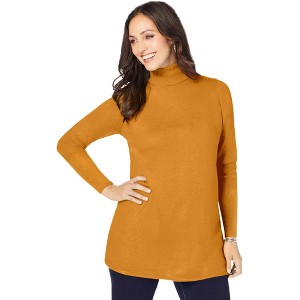 Jessica London Women's Plus Size Cotton Cashmere Turtleneck - 1 of 4
