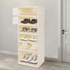 YIYIBYUS 6 Tier Foldable Shoe Rack Organizerm Clear Folding Shoes Storage Boxes - 2 of 4