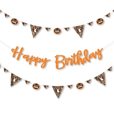 Big Dot of Happiness Gone Hunting - Deer Hunting Camo Birthday Party Letter Banner Decoration - 36 Banner Cutouts and Happy Birthday Banner Letters