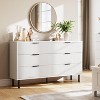 Jojoka Modern Fluted 6-Drawer Dresser, Wide Wooden Chest with Metal Handles & Legs, TV Stand & Storage Organizer for Bedroom, Living Room, Hallway - 2 of 4