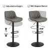 Art Leon Set of 4 Faux Leather Swivel and Height Adjustable Barstool - 4 of 4