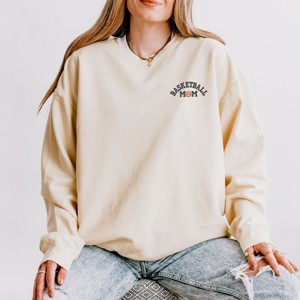 Simply Sage Market Embroidered Basketball Mom Lightweight Garment Dyed Sweatshirt - 1 of 4