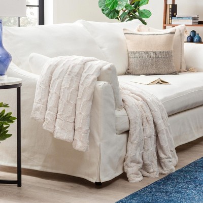 Chanasya Embossed Deco Faux Fur Throw Blanket