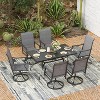 VisioGear Patio Dining Sets, Outdoor Rectangle Dining Table for Graden, Patio Dining Table with Umbrella Hole, Black, 60"*35"*29" - 3 of 4