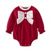 MyKids-USA Baby Solid Color Big Bow Patched Design Beautiful Princess Onesies - 3 of 4