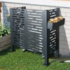SEVOBAL Garden Fences and Gates Metal Privacy Fence Cover, Suitable for Conceal Air Conditioning Unites for Outdoor Units, Black, 48.25"*22.25"*48.25" - 4 of 4