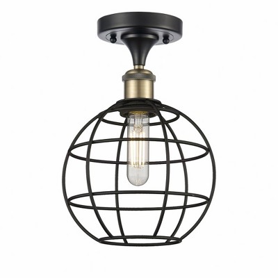 Lake Placid - 1 Light Semi-Flush Mount In Industrial Style-12 Inches Tall and 8 Inches Wide