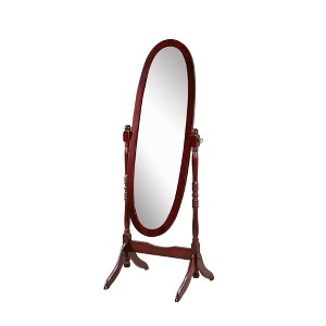 ALEXOUN 59.25 inches Wooden Floor Free Standing Mirror,Traditional Style Oval Dressing Cheval Mirror for Living Room Bedroom Cloakroom - 1 of 4