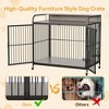 Whizmax Furniture Style Large Dog Crate with 360¡ã & Adjustable Raised Feeder for Dogs 2 Stainless Steel Bowls -End Table House Pad, Indoor Use - 4 of 4