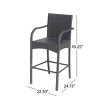 Modern Outdoor Wicker Height Barstool Chairs Set of 2,PE Rattan Woven Kitchen Dining Room Bar Stool with Metal Frame and Footrest-Coolbibila - 4 of 4