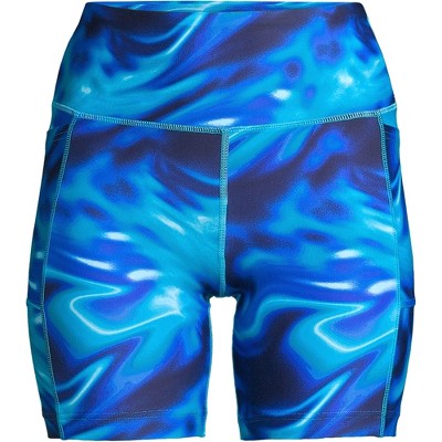 Lands' End Women's Chlorine Resistant High Waisted 6 Bike Swim Shorts With  Upf 50 - Small - Electric Blue Multi/swirl : Target