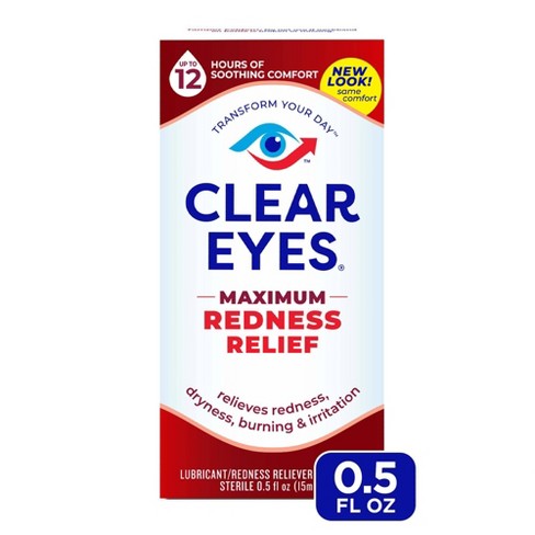 Clear Eyes Maximum Strength Redness Relief Eye Drops Red Eye Relief - 0.5 fl oz - image 1 of 4