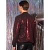 Lars Amadeus Men's Zip Up Long Sleeves Disco Sparkle Sequin Bomber Jacket - 3 of 4