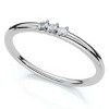 Pompeii3 Delicate Diamond 3-Stone Minimalist Anniversary Wedding Ring 14k Gold Lab Created - 3 of 4
