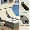 Outdoor Patio Rattan Daybed Sunbed with Canopy and Adjustable Backrest, Storage Box and 2 Cup Holders - 4 of 4