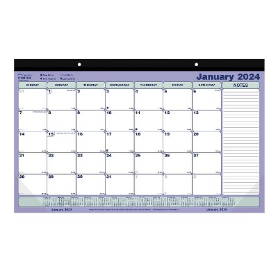 Photo 1 of 2024 Brownline 17.75" x 10.88" Monthly Desk Pad Calendar Blue/White (C181700)