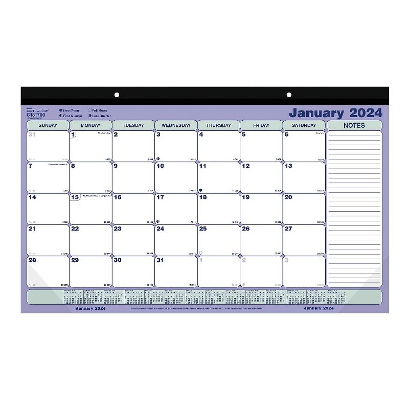 2024 Brownline 17.75" x 10.88" Monthly Desk Pad Calendar Blue/White (C181700), 1 of 6
