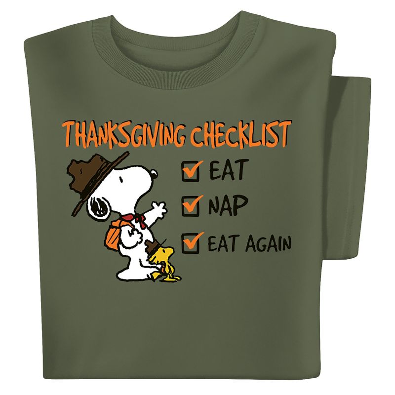 Collections Etc Peanuts T-giving Checklist Tee, 1 of 5