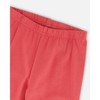 Deux par Deux Girl Organic Cotton Leggings Red with Apples - 3 of 4