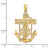 Black Bow Jewelry 14k Yellow or Two-Tone Gold Textured Mariner Crucifix Pendant, 22x35mm - 4 of 4