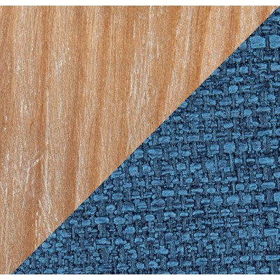 Charlotte White Washed Wood & Blue Fabric Dining Chairs - Set of 2