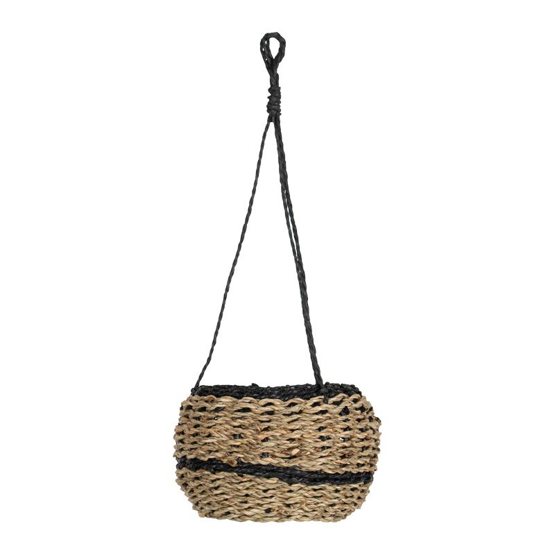 Black Rope & Seagrass Hanging Basket - Foreside Home & Garden, 4 of 10