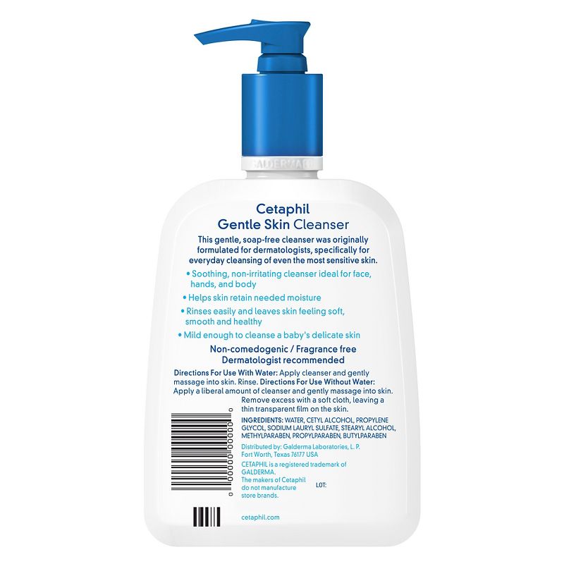 Cetaphil Hydrating Skin Cleanser for All Skin Types, Fragrance Free - 16oz, 3 of 6