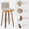 Bekrvio 26"/29" Swivel Bar Stools Set of 1/2/3/4, Faux Leather Upholstered Counter Chairs with Wood Legs, Mid-Century Seating for Kitchen Island - 4 of 4