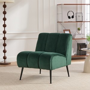 Lycvki 24.4" W Modern Accent Chair with  Metal Legs for Living Room, - 1 of 4