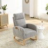 Indoor Rocking Chair Lounge Chair Rocker With Pockets,Comfy Accent Arm Chair With Solid Wood Legs,Leisure Chairs-Cuddlewood - 3 of 4