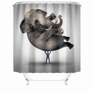 The Man Lifts The Elephant Shower Curtains for Bathroom Waterproof Fabric Bath Curtain Durable Soft Stylish Bathroom Decor 72x72 Inch - 1 of 1