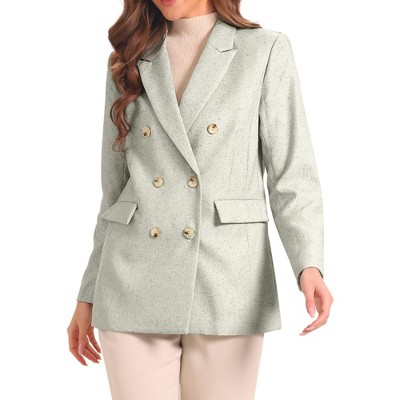 Allegra K Women's Single Button Long Sleeve Lapel Collar Blazer