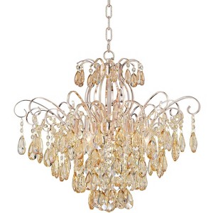 Vienna Full Spectrum Mellie Champagne Gold Chandelier 24" Wide French Crystal 6-Light Fixture for Dining Room House Kitchen Island Entryway Bedroom - 1 of 4