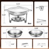 Warmounts 5QT Round Chafing Dish Buffet Set Food Warmer with Glass Lids & Holders - 4 of 4