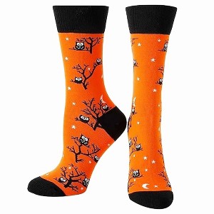 Owls in a Tree Socks (Women's Sizes or Men's Sizes) from the Sock Panda - Great for Halloween - 1 of 3