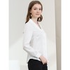 Allegra K Women's Elegant Collar V Neck Long Sleeve Work Office Satin Button Down Shirt - 4 of 4