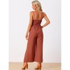 INSPIRE CHIC Women's Casual Sleeveless Cut Out Smocked Loose Wide Leg Jumpsuits - 4 of 4