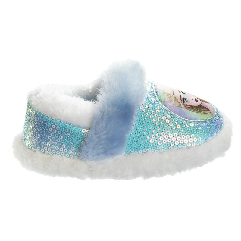 Disney Frozen Girl Slippers - Elsa and Anna Plush Lightweight Warm Comfort Soft Aline House Shoes  Blue Purple (sizes 5-12 Toddler-Little Kid), 4 of 9