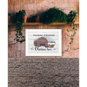 YOOCOZZ Christmas Trendy Decoration, Xmas Wall Decor, "Farm Fresh Christmas Trees" By Billy Jacobs, Ready to Hang Framed Print, Black or White Frame - 1 of 4