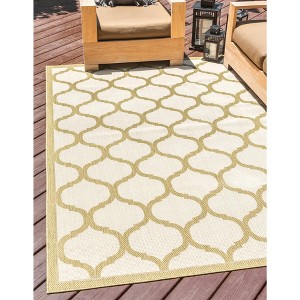 Unique Loom    Outdoor Trellis Moroccan Area Rug - 1 of 4