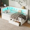Platform Bed Frame Modern Upholstered with Built-In Drawers for Bedroom Storage Twin - 3irtyhousy - 2 of 4