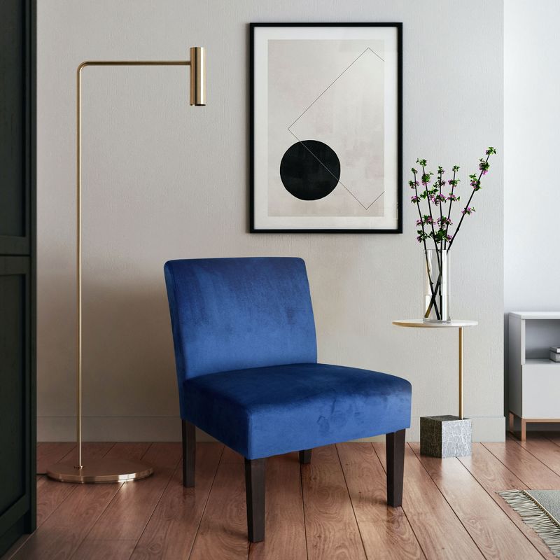 Zenvida Modern Armless Accent Slipper Chair, Solid Hardwood, 23.75"W, 5 of 9