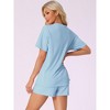 INSPIRE CHIC Women's Pajama Set Short Sleeve Lounge Set Elastic Shorts 2 Piece Pjs Sets with Pockets - 3 of 4