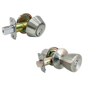 Faultless Tulip Satin Stainless Steel Entry Knob and Single Cylinder Deadbolt Right Handed - 1 of 1